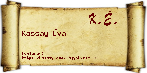 Kassay Éva névjegykártya
